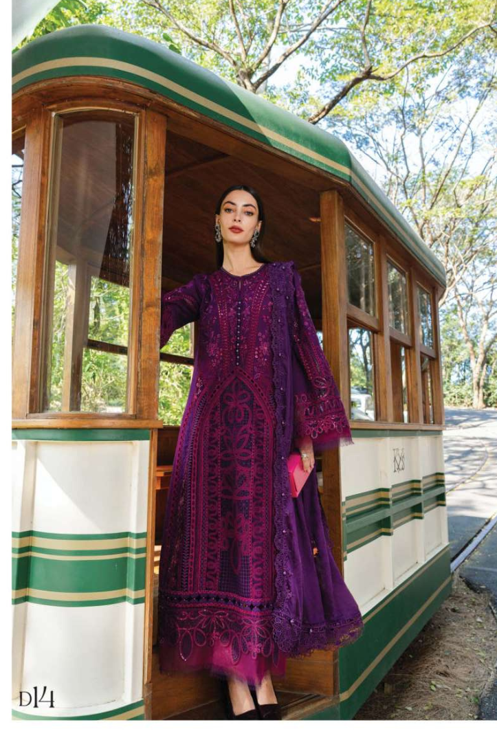 Maria B - Luxury Stitched Embroidered Lawn 3 Piece Suit-MBLL-D5