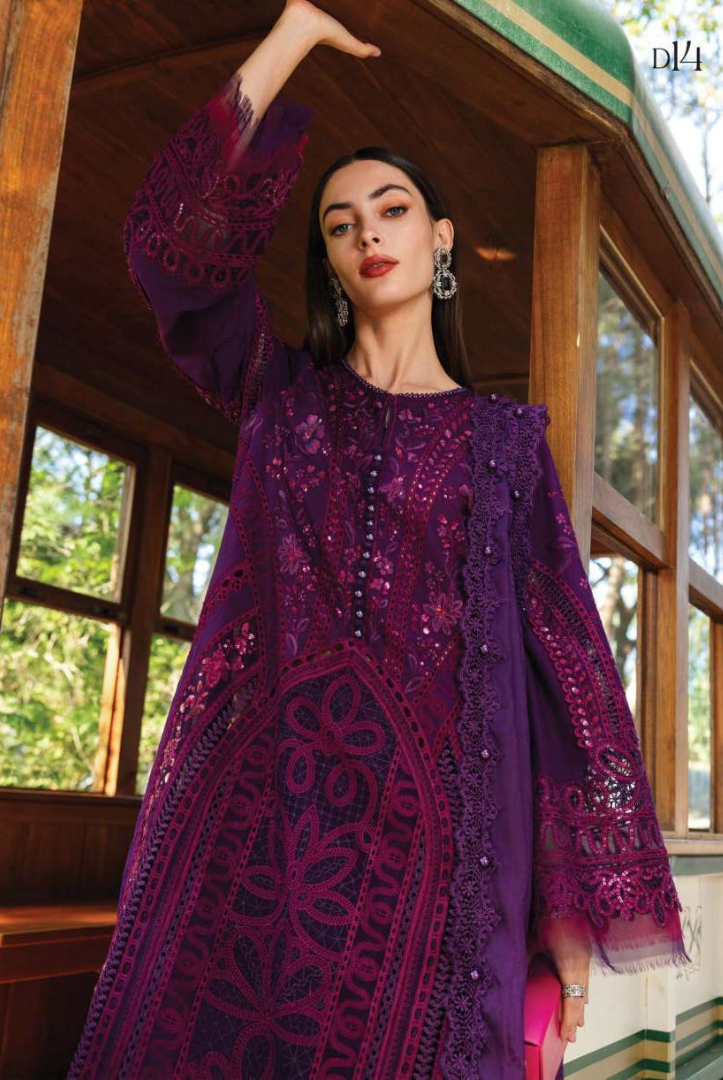 Maria B - Luxury Stitched Embroidered Lawn 3 Piece Suit-MBLL-D5