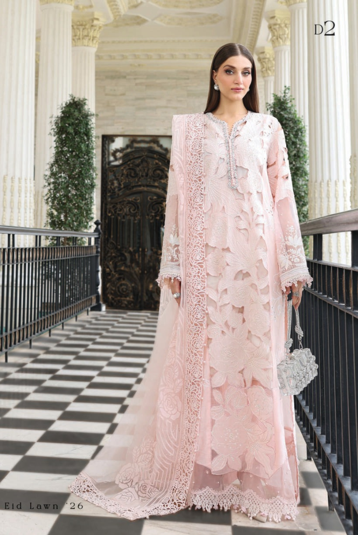 Maria B - Luxury Stitched Embroidered Lawn 3 Piece Suit-MBLL-D2