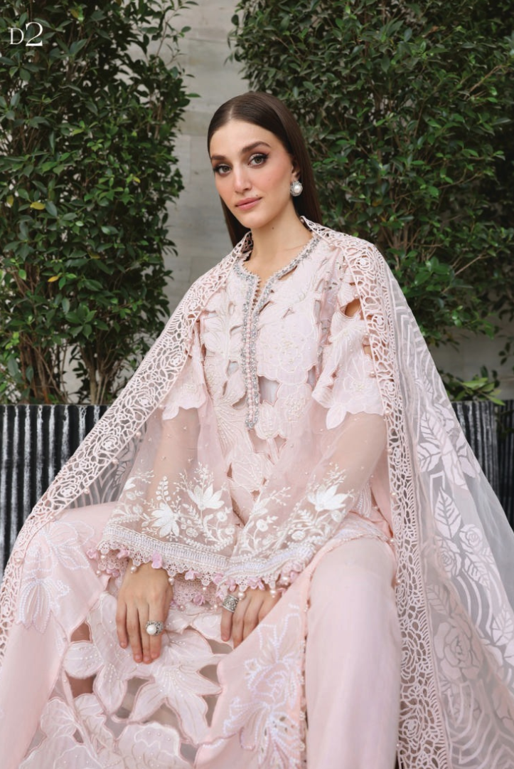 Maria B - Luxury Stitched Embroidered Lawn 3 Piece Suit-MBLL-D2