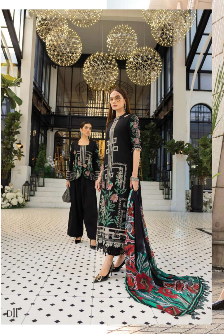 Maria B - Luxury Stitched Embroidered Lawn 3 Piece Suit-MBLL-60