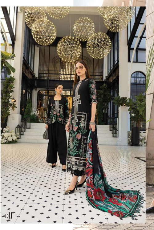 Maria B - Luxury Stitched Embroidered Lawn 3 Piece Suit-MBLL-60