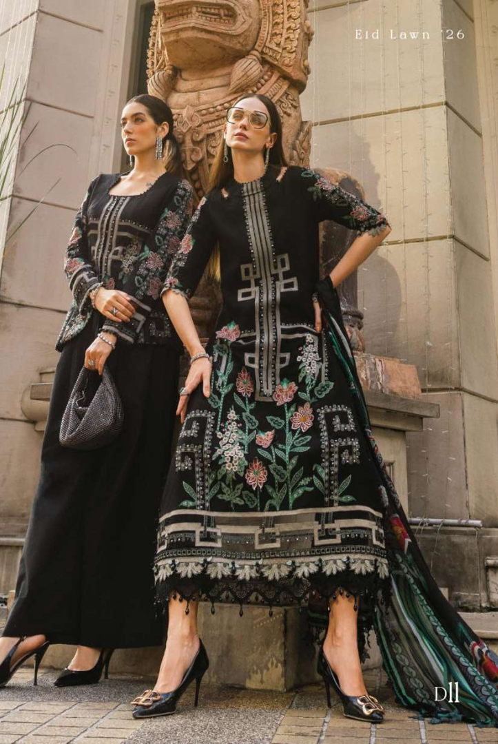 Maria B - Luxury Stitched Embroidered Lawn 3 Piece Suit-MBLL-60