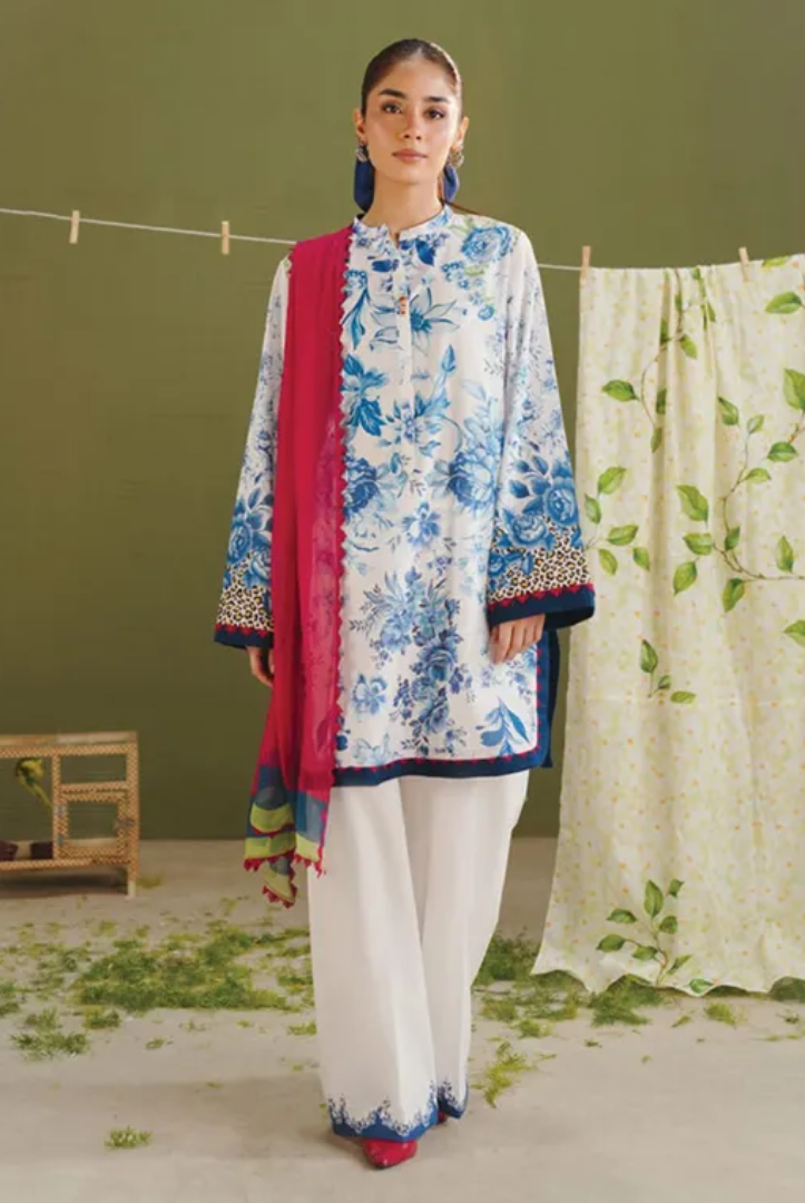 Zara Shahjahan-luxury Stitched Embroidered Lawn 3 Piece Suit -ZS-L