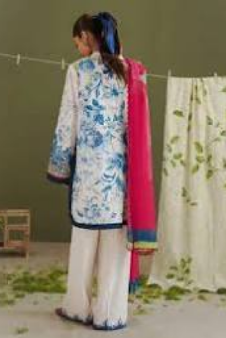 Zara Shahjahan-luxury Stitched Embroidered Lawn 3 Piece Suit -ZS-L