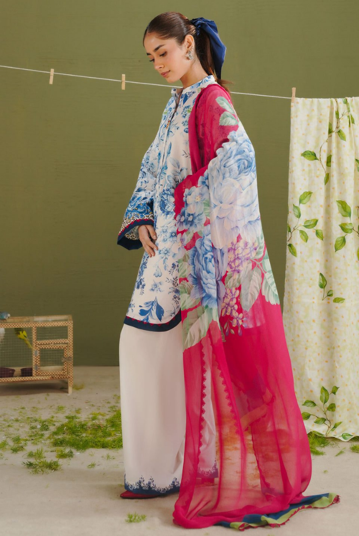 Zara Shahjahan-luxury Stitched Embroidered Lawn 3 Piece Suit -ZS-L