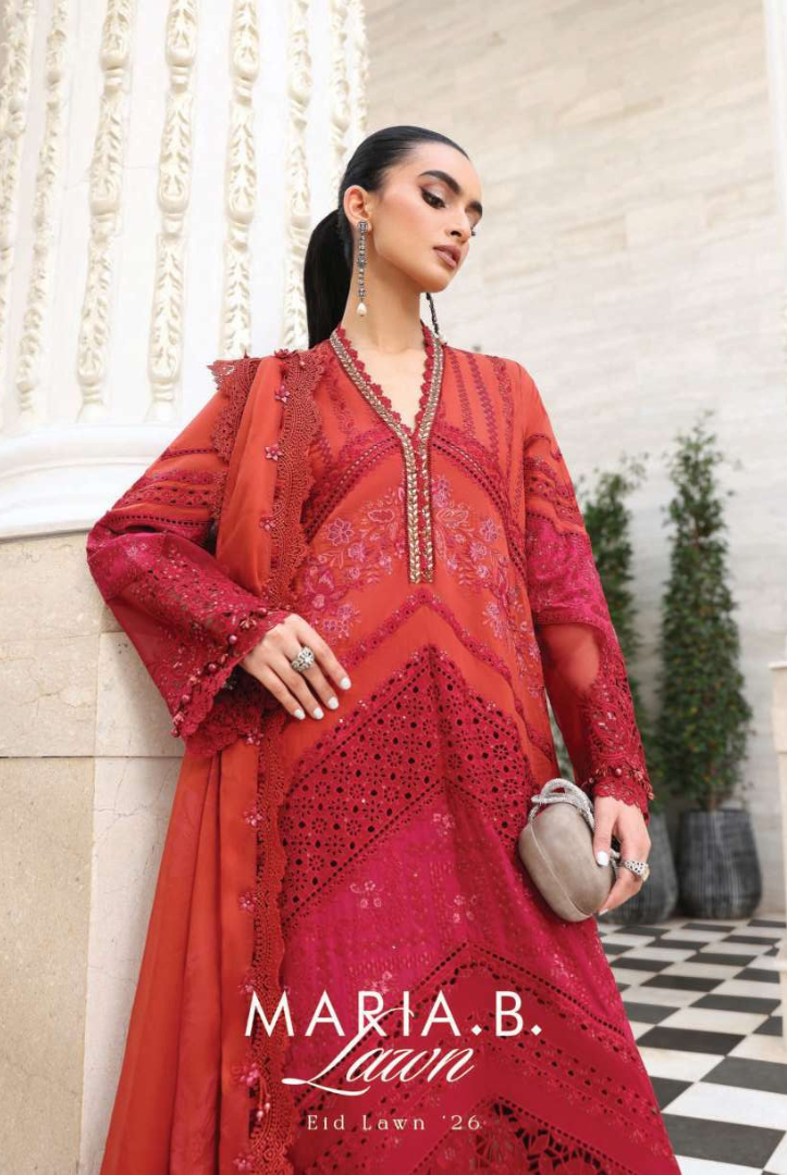 Maria B - Luxury Stitched Embroidered Lawn 3 Piece Suit-MBLL-D13