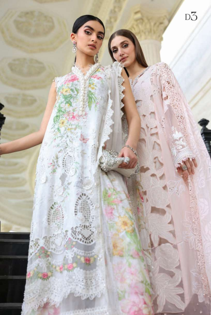 Maria B - Luxury Stitched Embroidered Lawn 3 Piece Suit-MBLL-D2