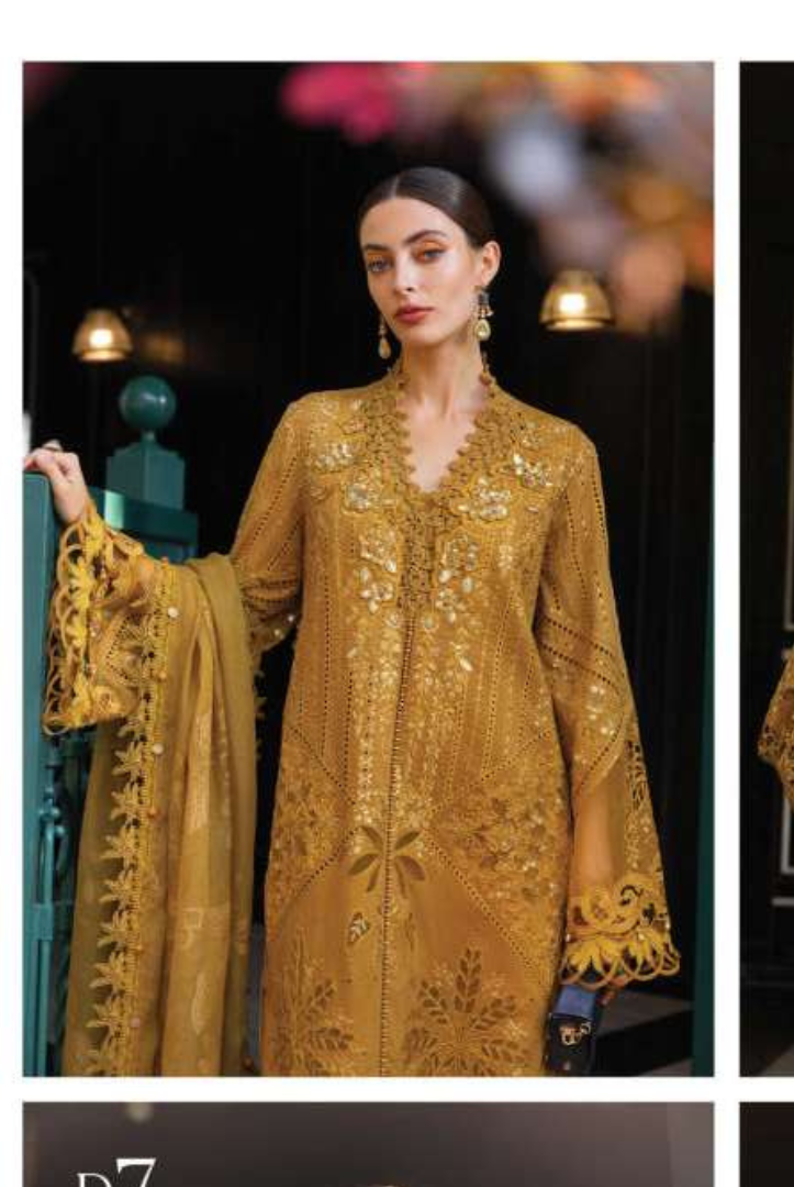 Maria B - Luxury Stitched Embroidered Lawn 3 Piece Suit-MBLL-D7