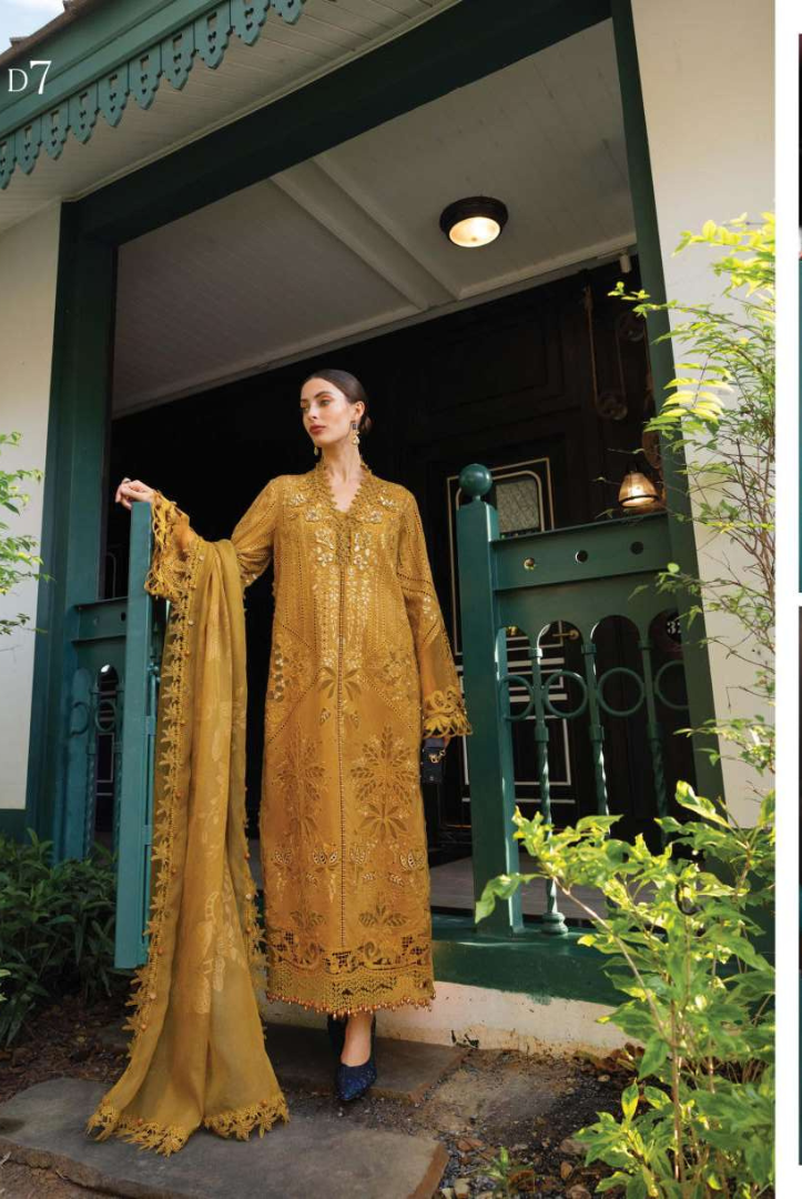 Maria B - Luxury Stitched Embroidered Lawn 3 Piece Suit-MBLL-D7
