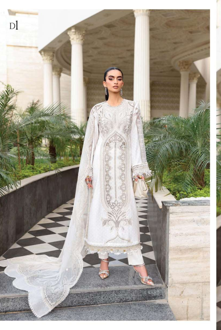 Maria B - Luxury Stitched Embroidered Lawn 3 Piece Suit-MBLL-DI