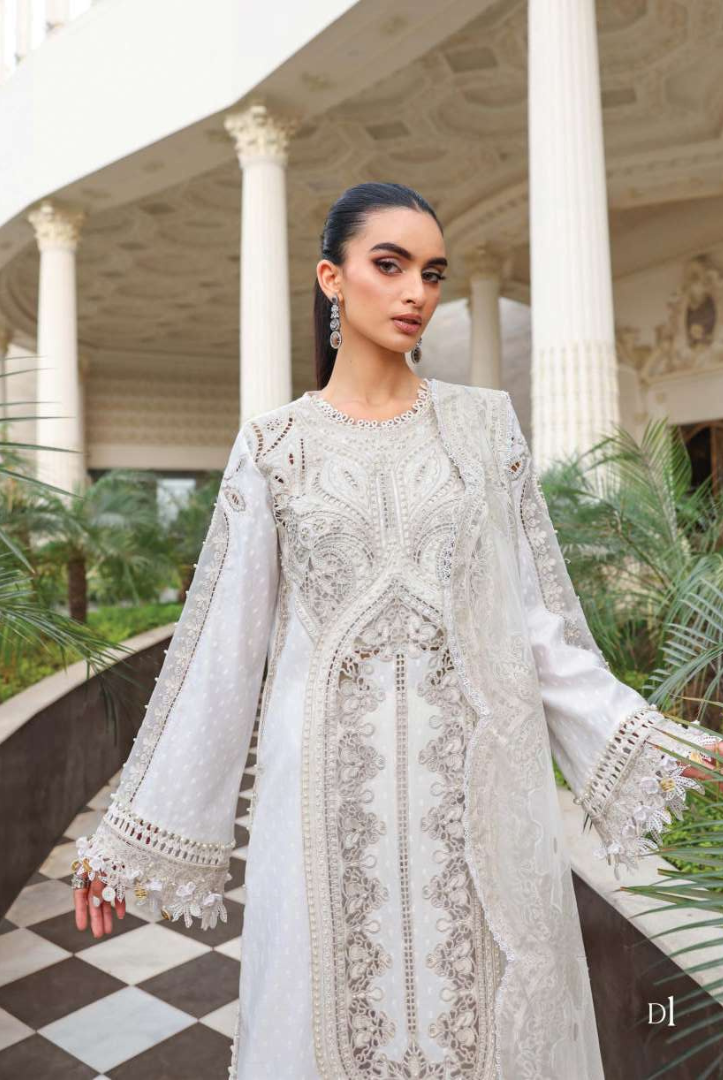 Maria B - Luxury Stitched Embroidered Lawn 3 Piece Suit-MBLL-DI