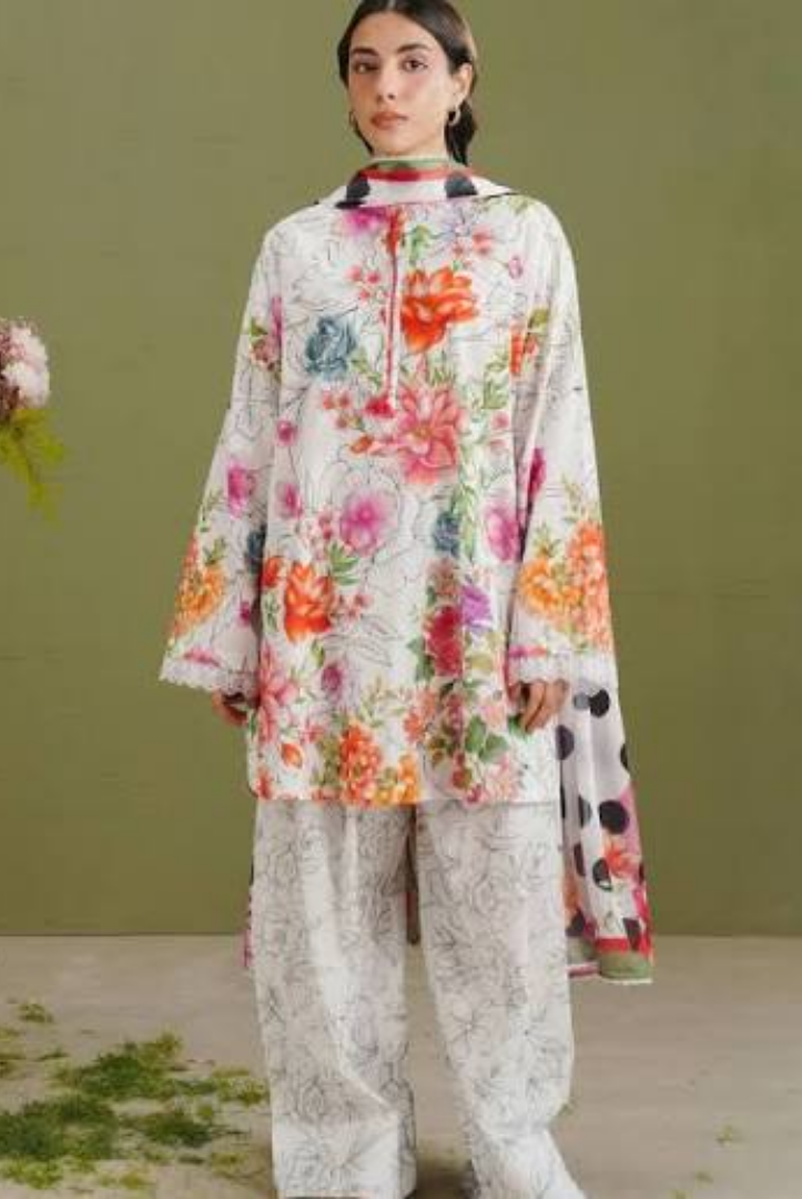 Zara Shahjahan - Luxury Stitched Embroidered Lawn 3 Piece Suit-ZS-L ELIX-9A (2)