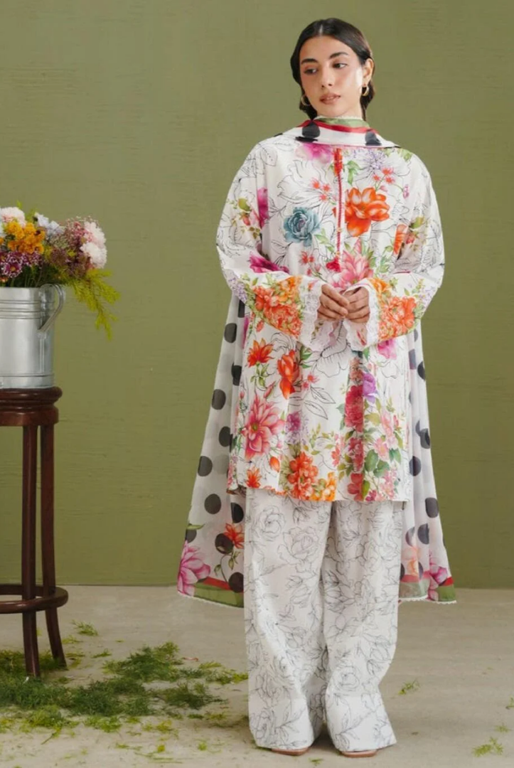 Zara Shahjahan - Luxury Stitched Embroidered Lawn 3 Piece Suit-ZS-L ELIX-9A (2)