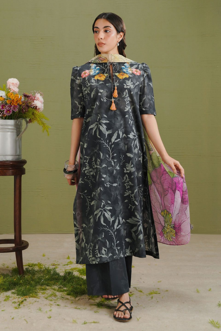 Zara Shahjahan - Luxury Stitched Embroidered Lawn 3 Piece Suit-ZSKGECE-5B (2)