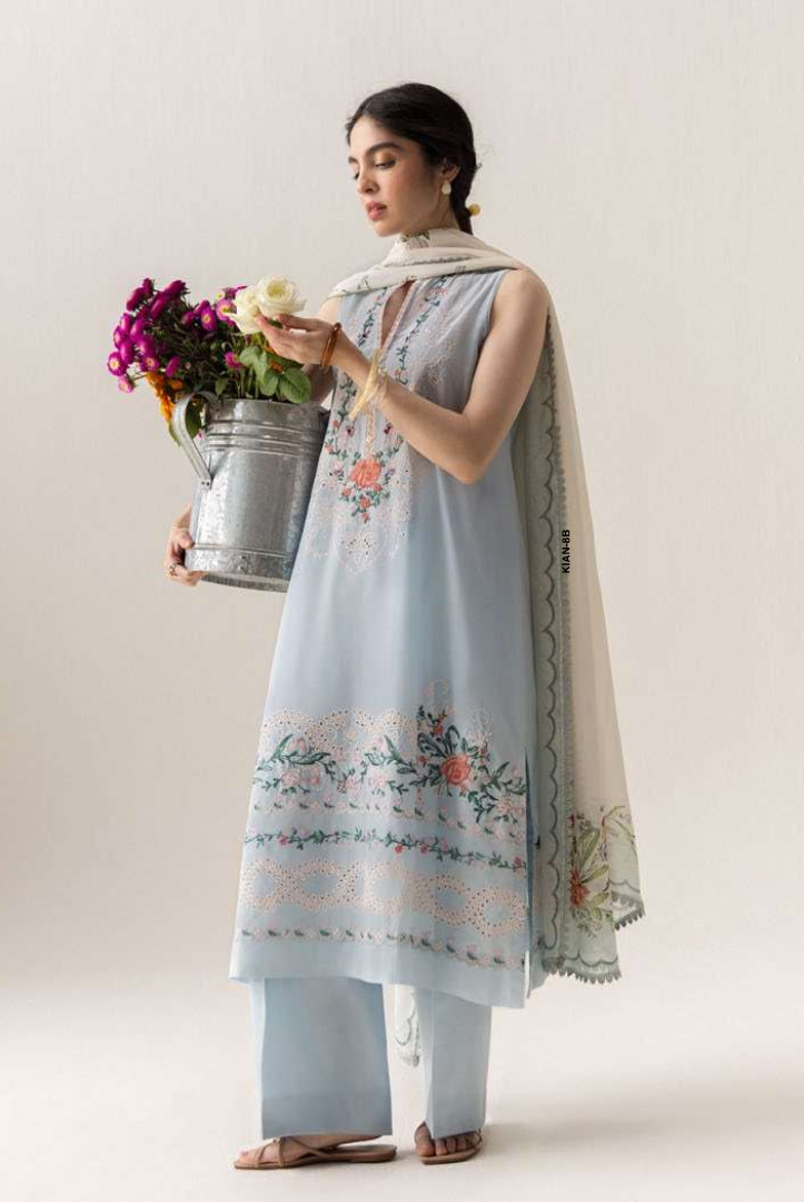 Zara Shahjahan - Luxury Stitched Embroidered Lawn 3 Piece Suit-ZS-L KIAN-BA (2)